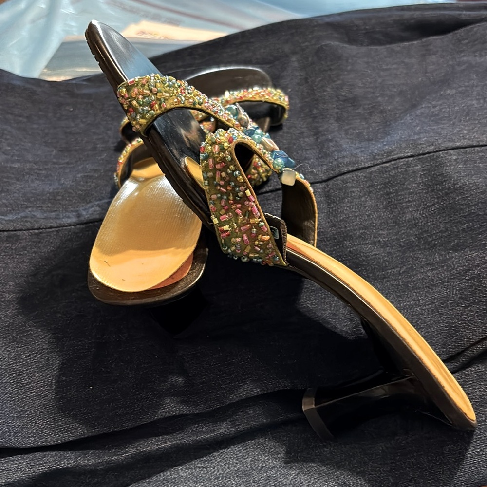 Tropical Tantrum Sandals Heels Beaded Size 8‎ - Picture 5 of 6